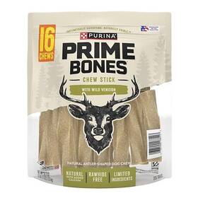 Purina 744110844771 Prime Bones Chew Stick With Wild Venison 16 Chews