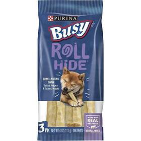 Purina Busy 070002030800 Rawhide Small/medium Breed Dog Bones Rollhide - Pack Of 12 3 Ct. Pouches
