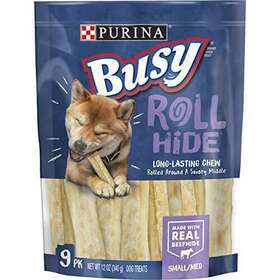 Purina Busy 070002129955 Rawhide Small/medium Breed Dog Bones Rollhide - 9 Ct. Pouch