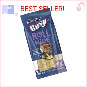 17609 Purina Busy Rawhide Small/medium Breed Dog Bones Rollhide - Pack Of 12 3 Ct