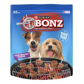 00011132100292 Purina Tbonz T-bonz Filet Mignon Flavor Steak Shaped Treats For Dogs - 45 Oz. Pouch