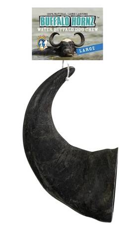 Qt Dog 671963014733 Large Water Buffalo Horn - Long-lasting 100% All-natural Chew Ethically