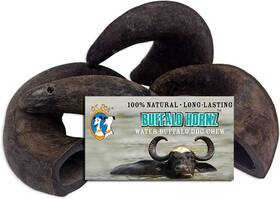 Qt Dog 744759946911 4 Pack Of Buffalo Hornz Small Long Lasting 100% Natural Water Horn C
