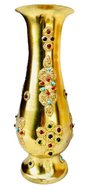 Qt Shopping 707466725477 Quart S Flower Vase Handmade Golden Brass Stone Finishing Work For