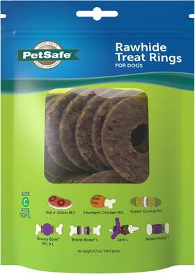 Radio Systems Corporation 744759873057 Petsafe Natural Rawhide Treat Ring Refills Size C Replacement Treats Busy Budd