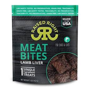 Raised Right Rr 850004668047 Lamb Meat Bites Single Ingredient Liver Treats For Dogs And Cats
