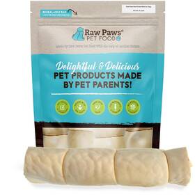 A-1828 Raw Paws Beef Cheek Rolls For Dogs Large - 10 Inch 4 Pack Packed In Usa Free-ran