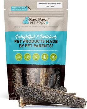 Raw Paws Pet Inc. 313043287285 Green Beef Tripe Sticks For Dogs - 6-inch 5-pack Packed In Usa