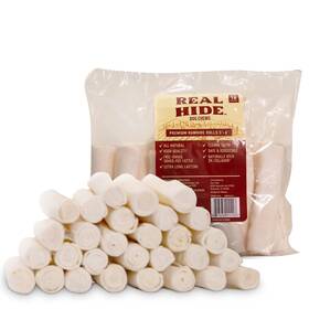 Real Hide 813432011427 All Natural Dog Chew Treats - Premium Rawhide Rolls 5-6 Inch Long Lastin