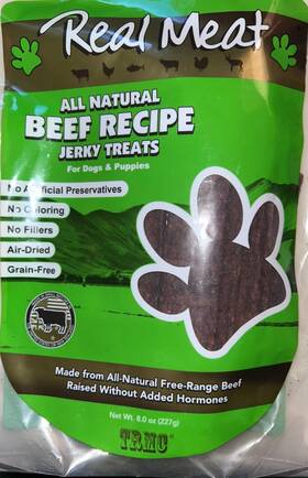 Real Meat 854893008076 Brand Beef Recipe Jerky Treats All Natural