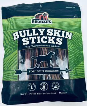 226.8 Redbarn 785184201107 Bully Skin Sticks For Light Chewers - Medium G / 8 Oz Exp. 03/27