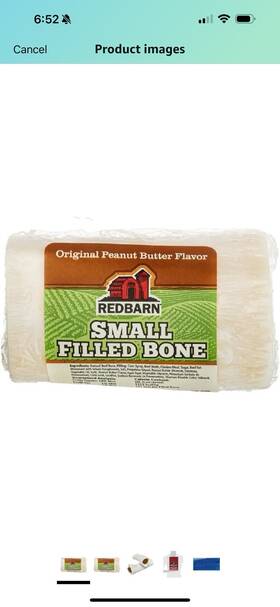 Redbarn 785184910832 Pet Products Natural Filled Bone For Dogs Small Peanut Butter 14 Count