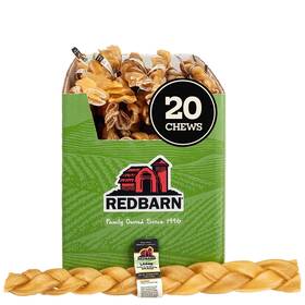 262007-20 Redbarn Pet Products Recbarn Natural 12 Beef Collagen Braids - Case Of 20 Sti