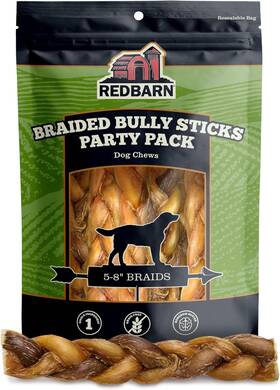 Redbarn Pet Products 313057457421 All Natural 5 Inch -8 Braided Bully Sticks For Small And Large Do