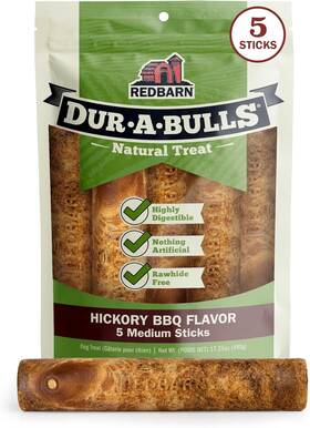Redbarn Pet Products 711181279702 Natural Dur-a-bulls Treats For Dogs - 5 Medium Sticks Hickory Flavor