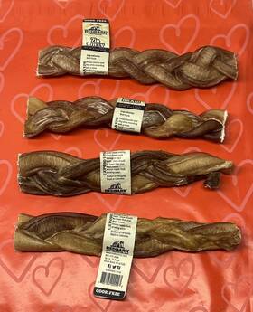 Redbarn Pet Products 785184000427 4 Odor-free Braided Bully Sticks 7 Inch