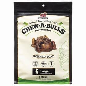 Redbarn Pet Products 785184011287 Chew-a-bulls 6 Pack Large Toad Shape Dog Dental Treats Daily Ora