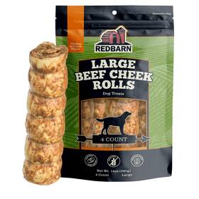 Redbarn Pet Products 785184255551 All-natural Large Beef Cheek Rolls For Dogs Chicken And Ca