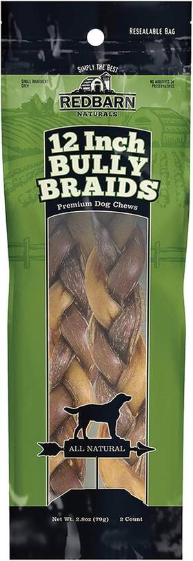 Ec221213 Redbarn Pet Products All-natural 12 Inch Braided Bully Sticks For Dogs - Premium Slo