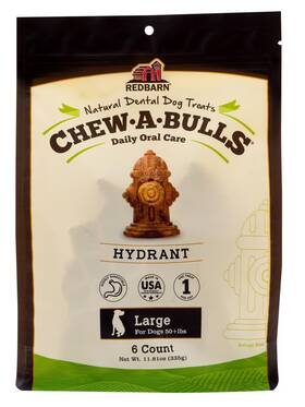 Pt00032 Redbarn Pet Products Chewabulls 6 Pack Large Hydrant Shape Dog Dental Treats Daily Or