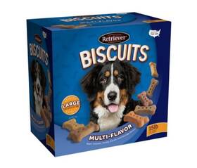 10327059 Retriever Biscuits 15lb Beef Chicken Turkey And Bacon Flavor Large Dog Treats
