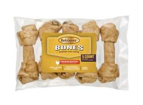 317tsc Retriever Bones 7 Inch Natural Chicken Basted Flavor Rawhide Dog Chew Treats 5 Count
