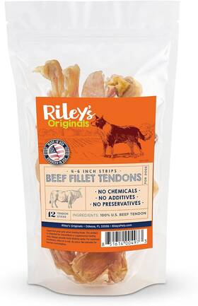 Rileys 445053569549 Beef Tendon Strips - Single Ingredient And Low Odor Tendons For Dogs