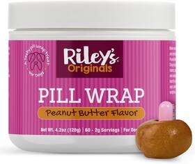 6038 Rileys Pill Wrap For Dogs - Delicious Peanut Butter Flavored 4.2 Oz
