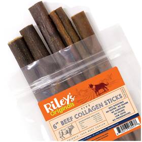 Rileys 850013260478 6 Inch Beef Collagen Sticks For Dogs Chews Bully Stick And