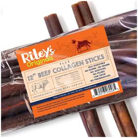 Rileys 850013260485 12 Inch Beef Collagen Sticks For Dogs Chews Bully