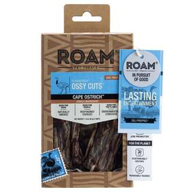 Roam Pet Treats 818782021522 2pk Dog Protein Long Lasting Chews Made From Ostrich For Dogs