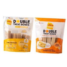 Rush Direct 810051534184 Double Treat Bones Long-lasting 1.4 Pound Pack Of 2 Bacon Cheese / Chicken