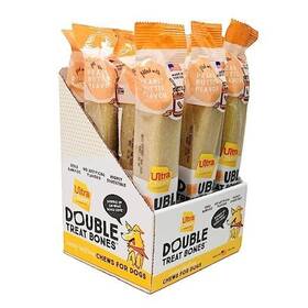 Rush Direct 877869000492 Double Treat Bones Long-lasting Dog 2.8 Ounce Pack Of 12 Peanut Butter