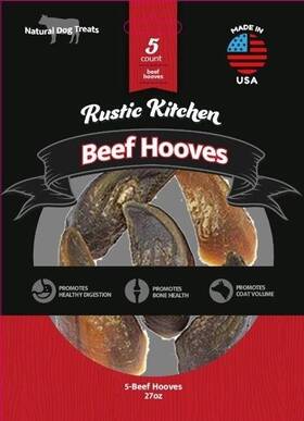 Rustic Kitchen 611403712362 New Usa Beef Hooves Dog Bones 5 Count Natural Chews Treat 1o Oz