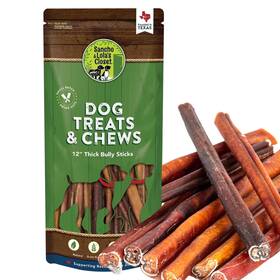 Sancho & Lolas Closet 635983761183 Supreme 12-inch Thick Bully Sticks By And Lola S 5 Pack All-natural