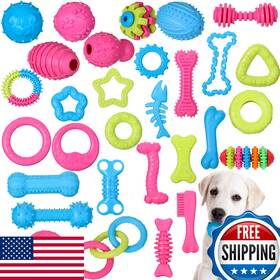 Sanwuta B0c281rj8g 30pcs Puppy Dog Toy Bulk For Aggressive Chew Rubber Pet Teething