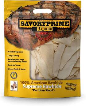 Savory Prime 810359000480 100% American Beef Rawhide Chips 2 Pound Pack Of 1 Brown