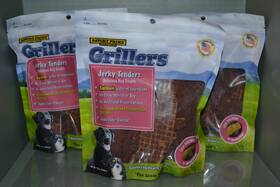 Bb03 Savory Prime 810359005676 3 Grillers Dog Treats Jerky Tenders Real Salmon 16 Oz Bb03/27