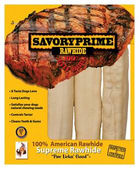 Savory Prime 810359009025 902 Natural Beef Rawhide Bone 6 To 7 L Inch For Adult All Size Dogs