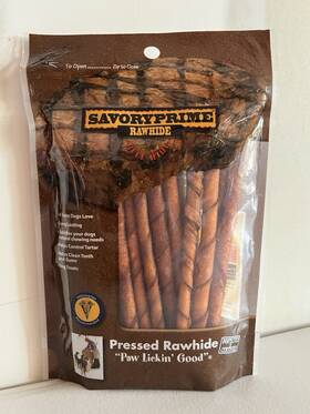 Savory Prime 810359900162 Twist Sticks Beef Rawhide 5 Inch 20 Pack