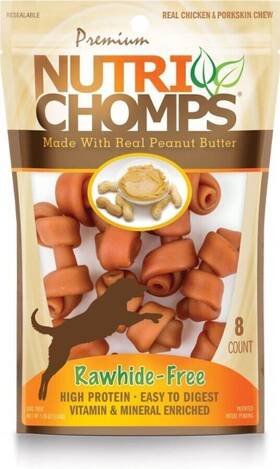 Scott Pet 015958988980 Lm Nutri Chomps Rawhide Free Real Chicken And Porkskin Mini Dog Chews With