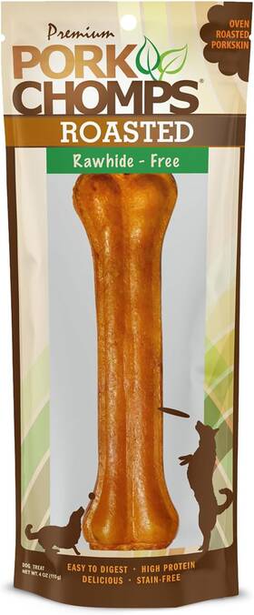 Dt631v Scott Pet Products Inc. Pork Chomps Roasted Pressed Skin Dog Chew 7-inch Bone 1 Count