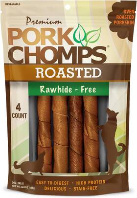 Dt807v Scott Pet Products Inc. Pork Chomps Roasted Skin Dog Chews 6-inch Twists 4 Count