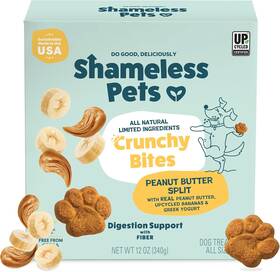 Shameless Pets 445051187189 Crunchy Dog Treats - Peanut Butter Split 12oz Healthy Bisc