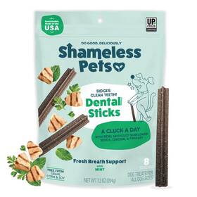 Shameless Pets 850010897547 Dental Treats For Dogs 7.2 Ounce Pack Of 1 A Cluck Day Digestive