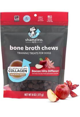 Shp73770-kw Shameless Pets Dog Training Treats Bacon Bone 1 Count Pack Of Brown