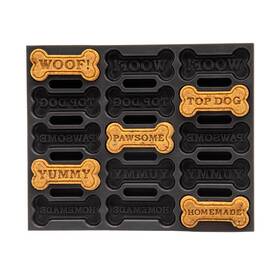 Siligrams 850070507516 Silicone Dog Treat Mold 15-cavity Inch Variety Bone Shape For Homemade Do