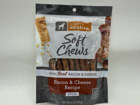 Simply Nourish 737257825024 Soft Chews Real Bacon And Cheese Sticks 6oz Single Bag Bb 7/25