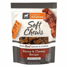 Simply Nourish 737257825031 Bacon And Cheese Bone Shaped Soft Dog Treats Lot Of 68 Exp 11/24