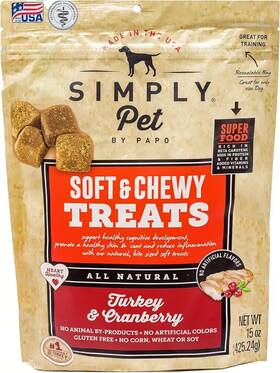 Simply Pet By Papo 851596008693 Turkey And Cranberry Soft Chewy Treats For All Dogs